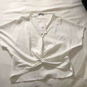 ZARA Basic Tied Crop Top